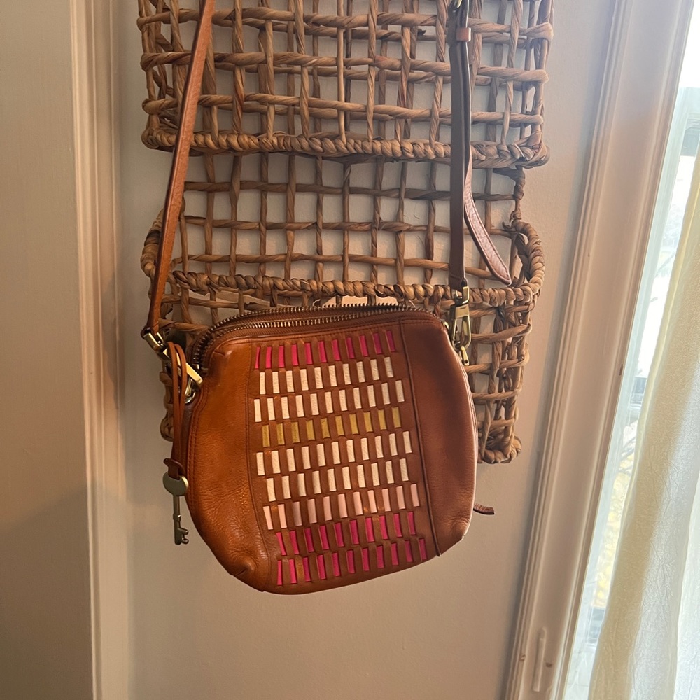 Fossil cross body leather bag